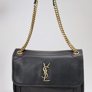 YSL-Niki Black Lambskin (28cm)